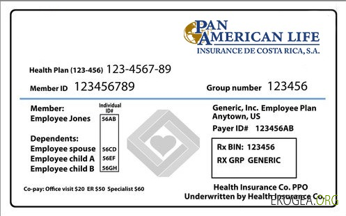 Carte d'assurance maladie du Costa Rica
